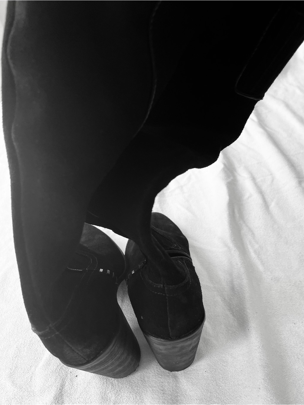 Dolce Vita Black Over-the-Knee Suede Boots with Block Heel